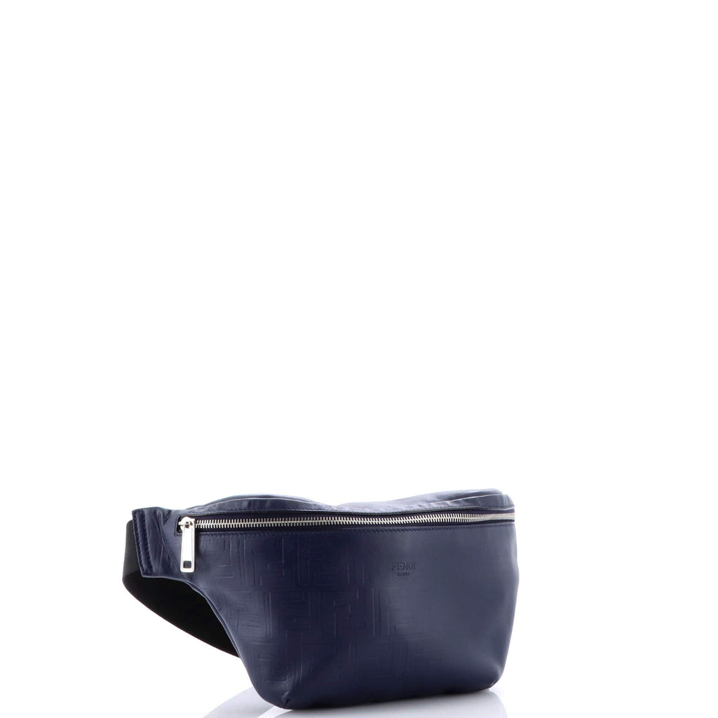 Zip Waist Bag Zucca Embossed Leather
