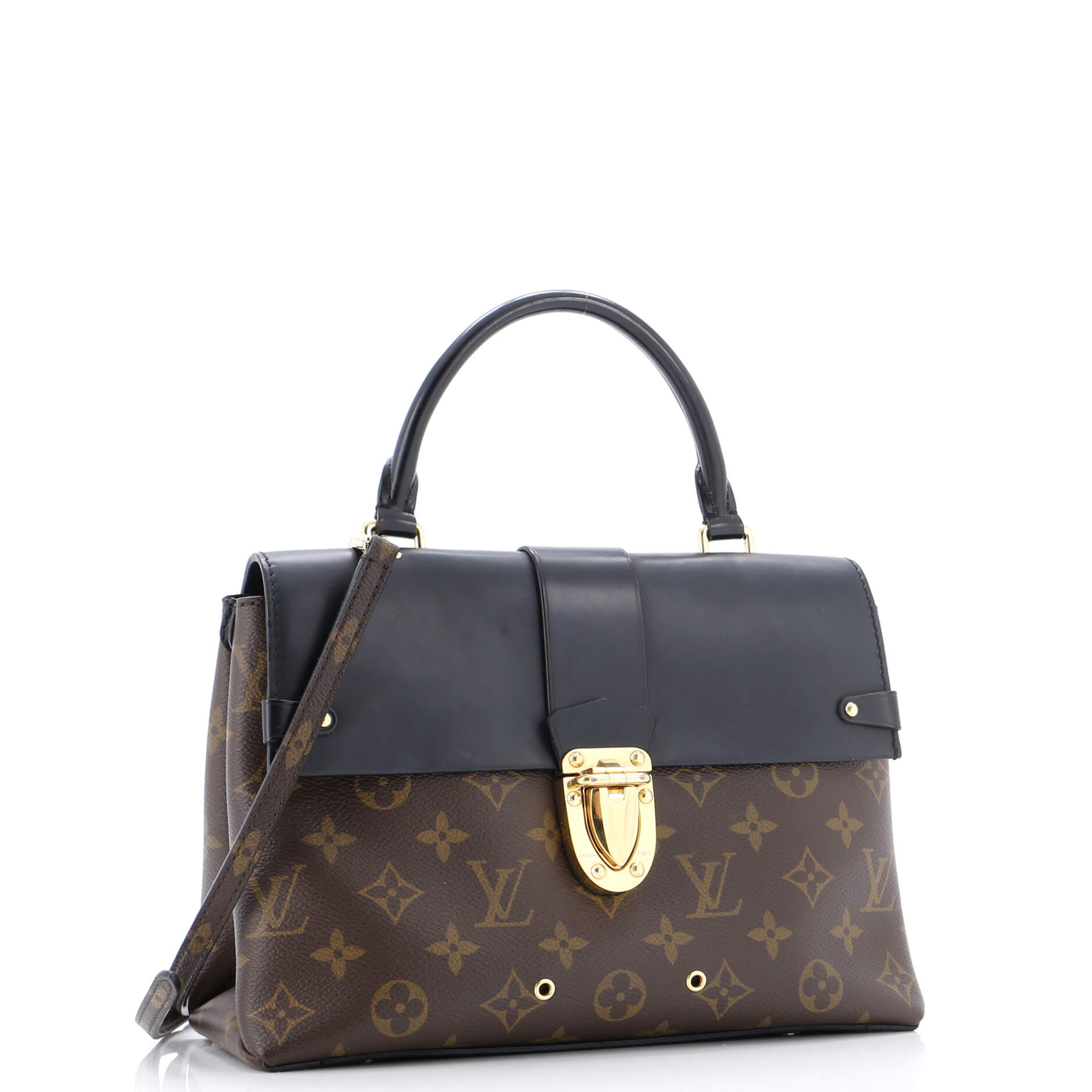 One Handle Flap Bag Monogram Canvas and Leather MM