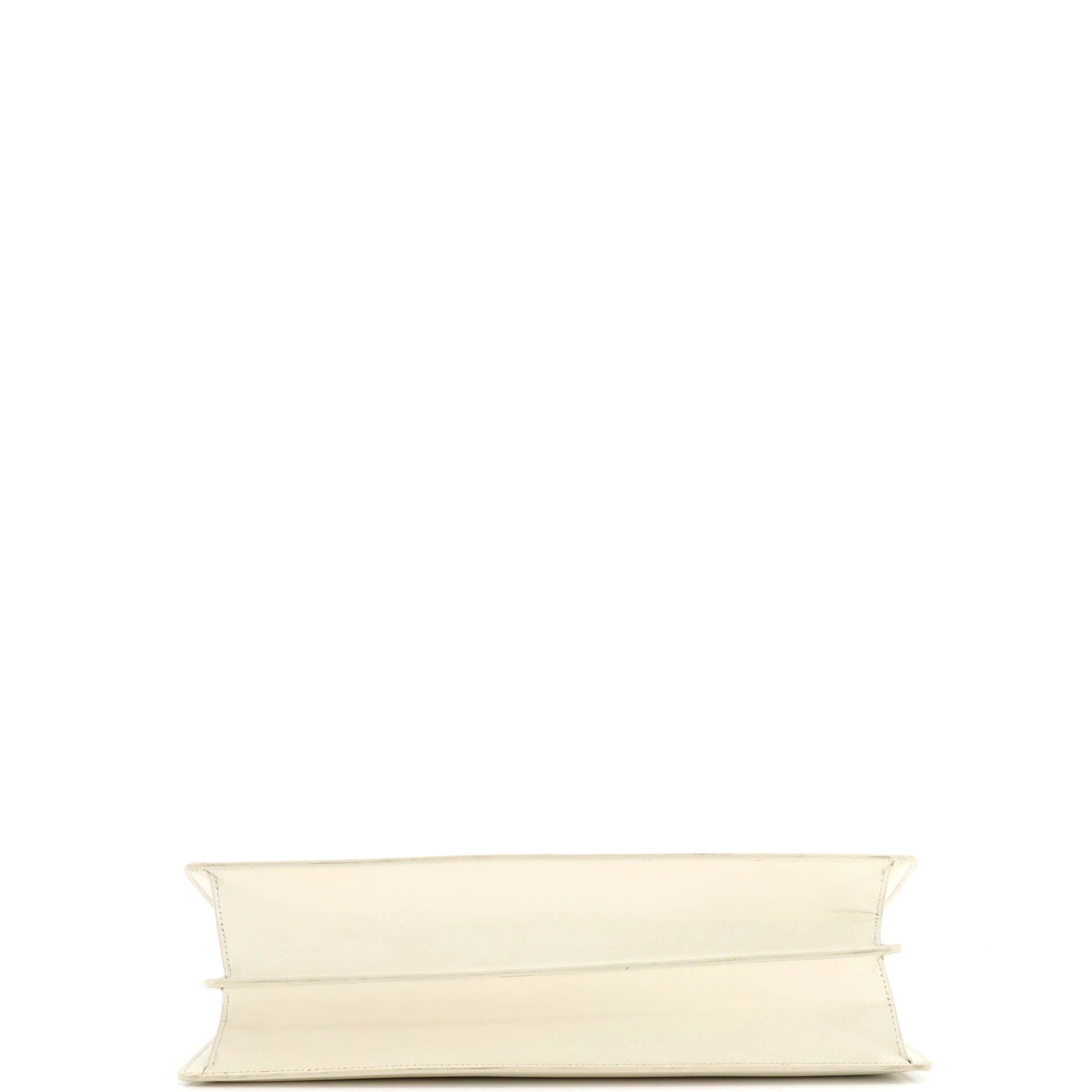 Clasp Top Handle Bag Leather Medium