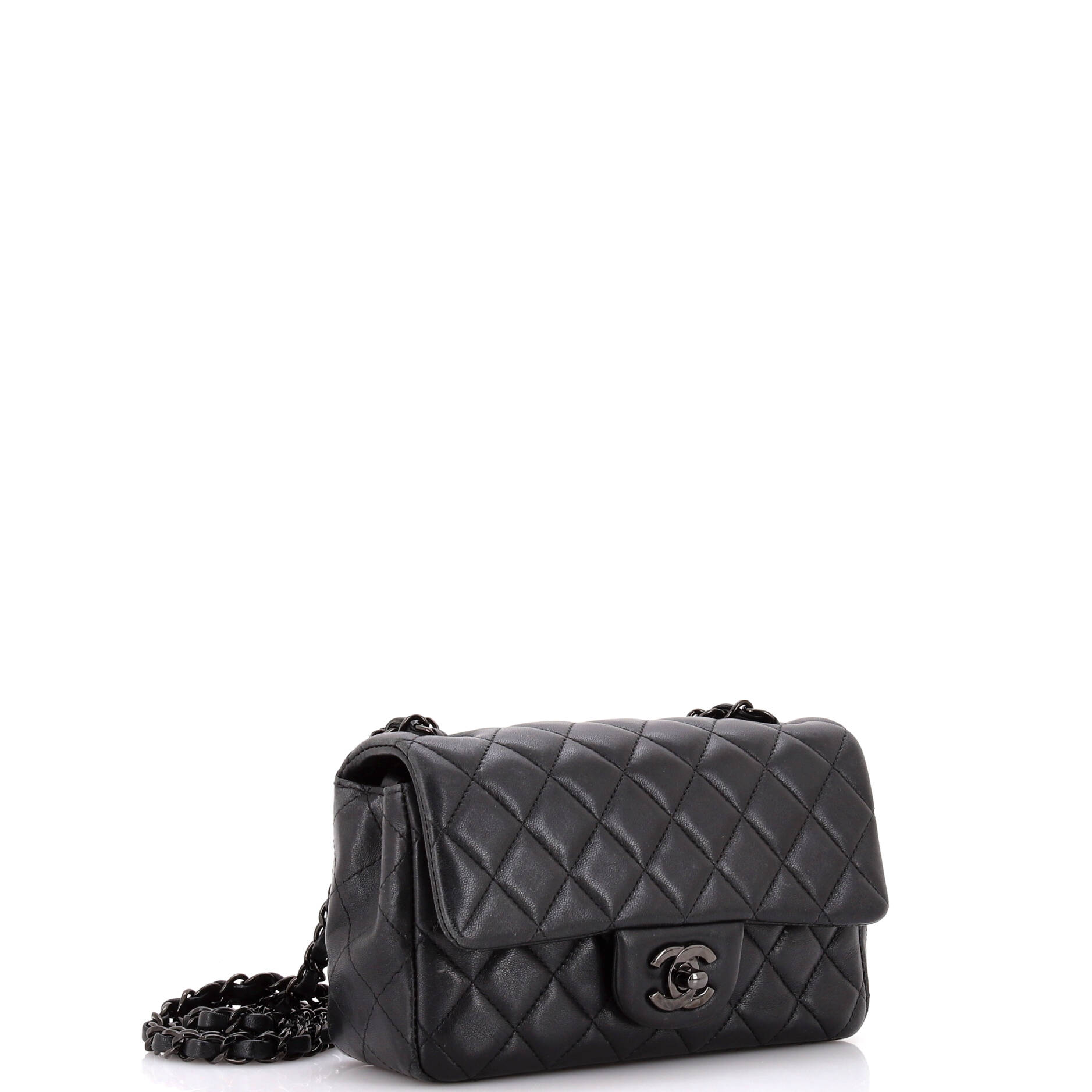 So Black Classic Single Flap Bag Quilted Lambskin Mini