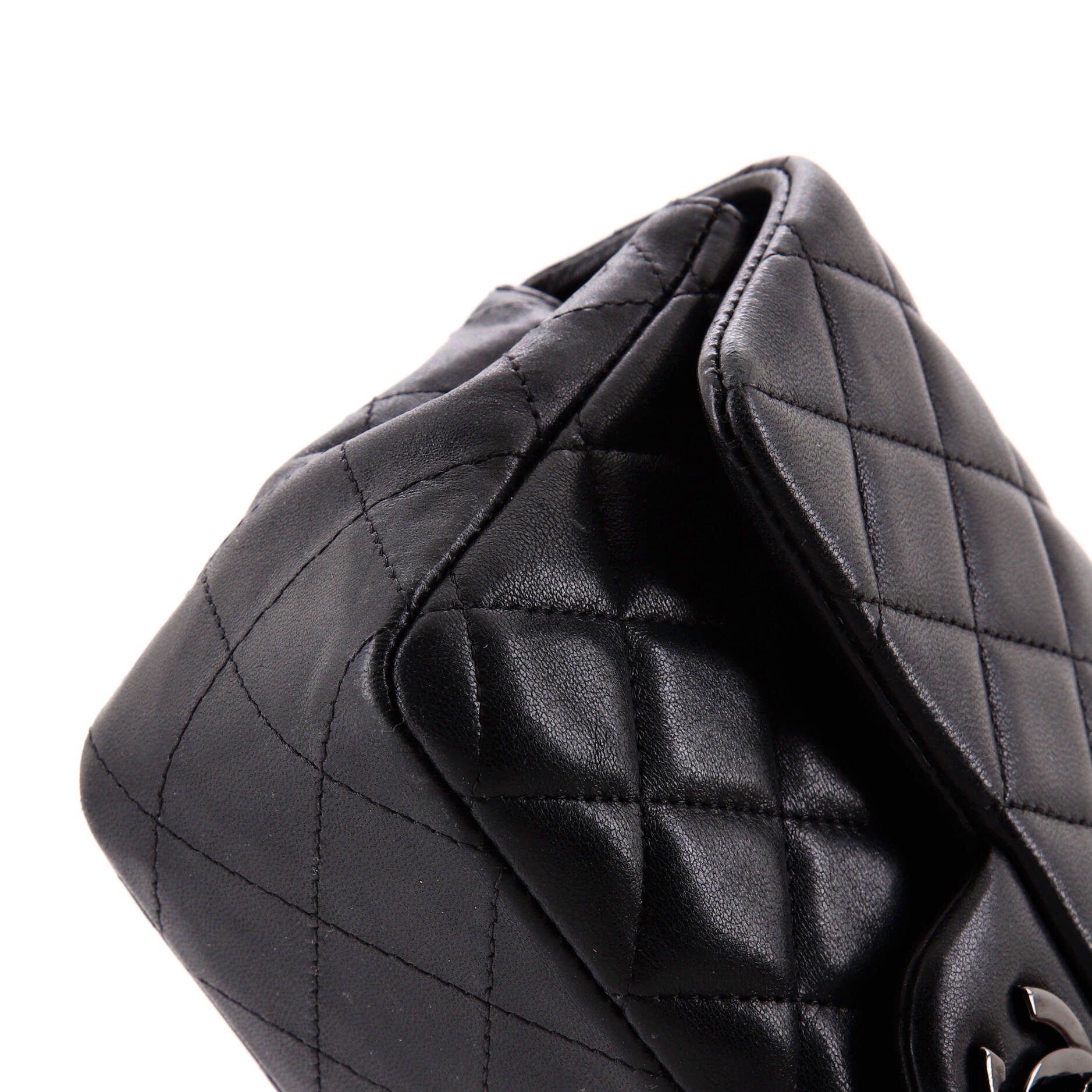 So Black Classic Single Flap Bag Quilted Lambskin Mini