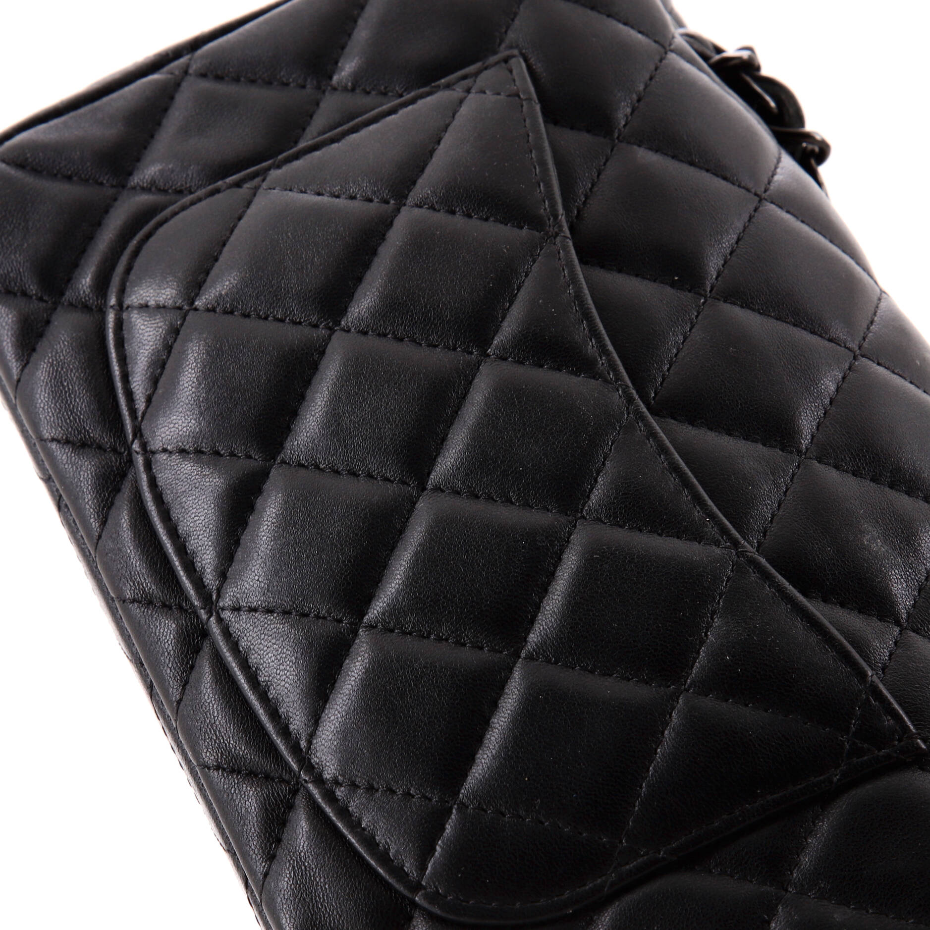 So Black Classic Single Flap Bag Quilted Lambskin Mini