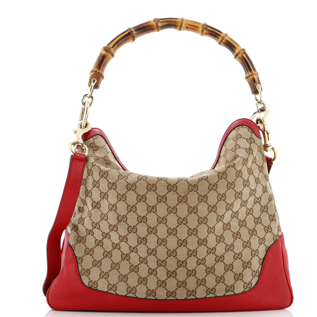 Diana Bamboo Shoulder Bag GG Canvas Medium