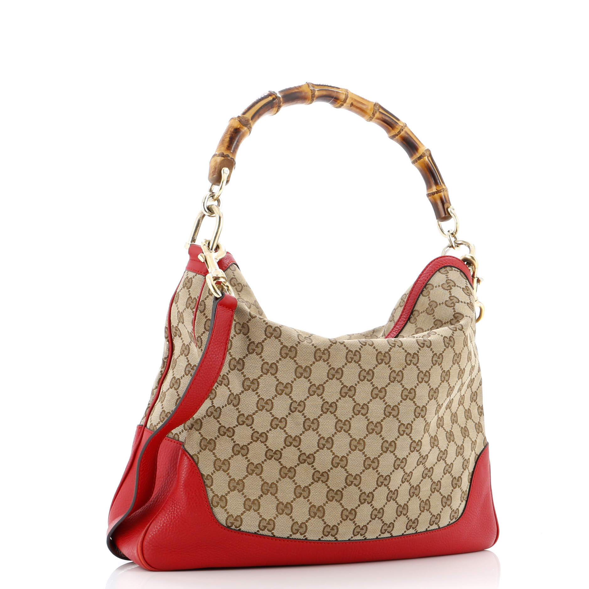 Diana Bamboo Shoulder Bag GG Canvas Medium