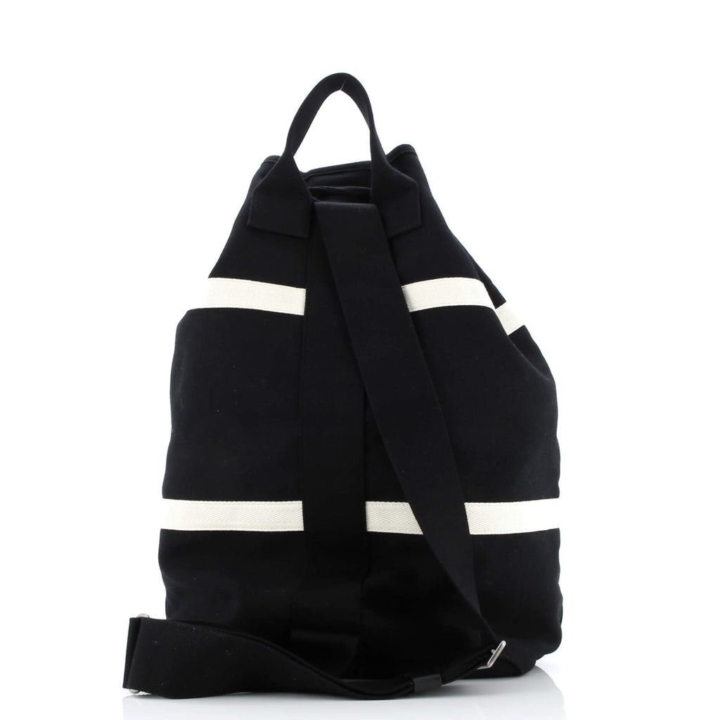 Rive Gauche Drawstring Sling Bag Embroidered Canvas