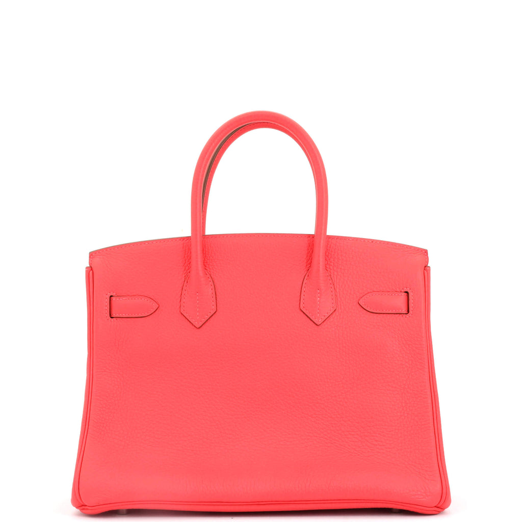 Birkin Handbag Rose Jaipur Clemence with Palladium Hardware 30