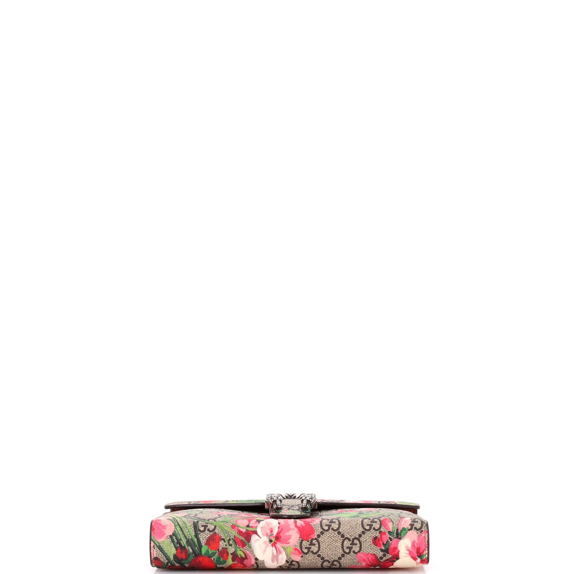 Dionysus Chain Wallet Blooms Print GG Coated Canvas Small