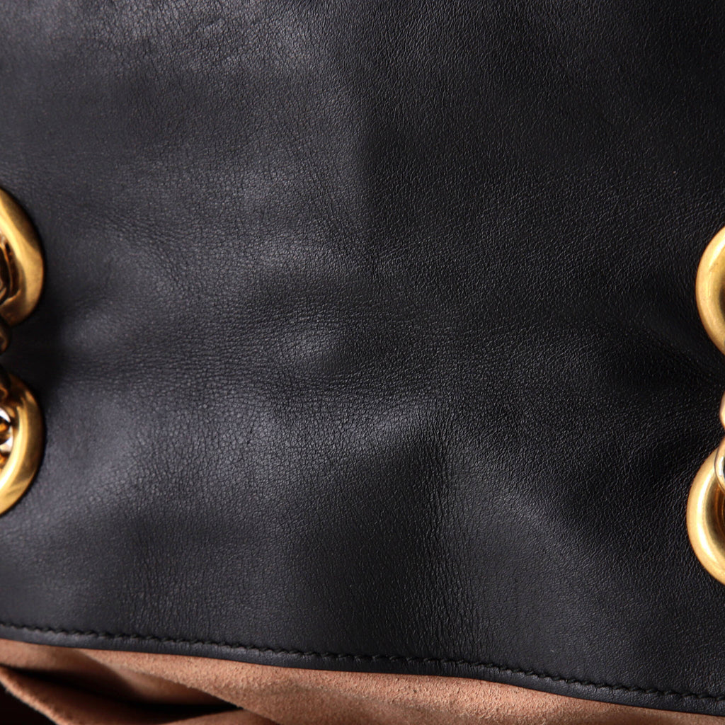 Pearly GG Marmont Flap Bag Embellished Matelasse Leather Mini