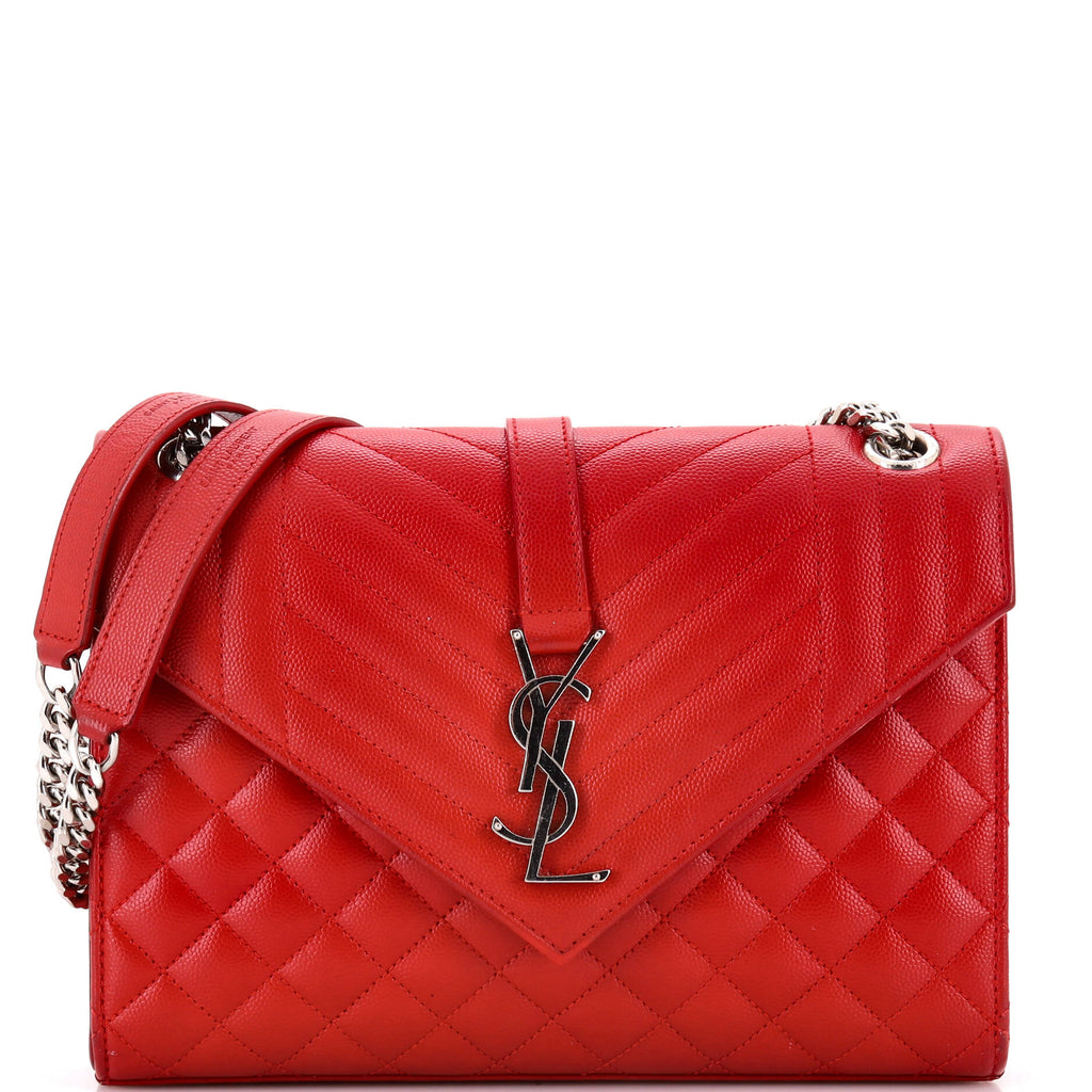 Classic Monogram Envelope Satchel Mixed Matelasse Leather Medium