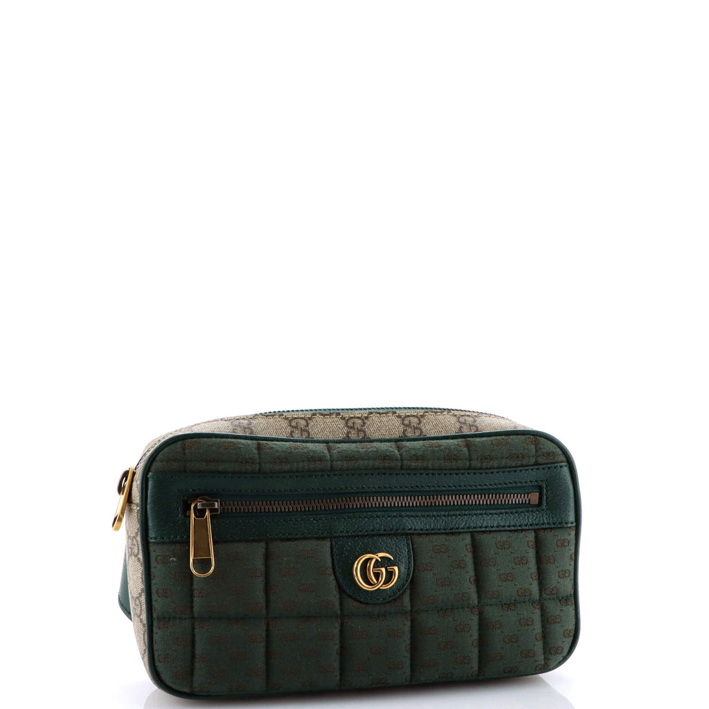 Front Zip Belt Bag GG Coated Canvas and Quilted Mini GG Canvas Medium