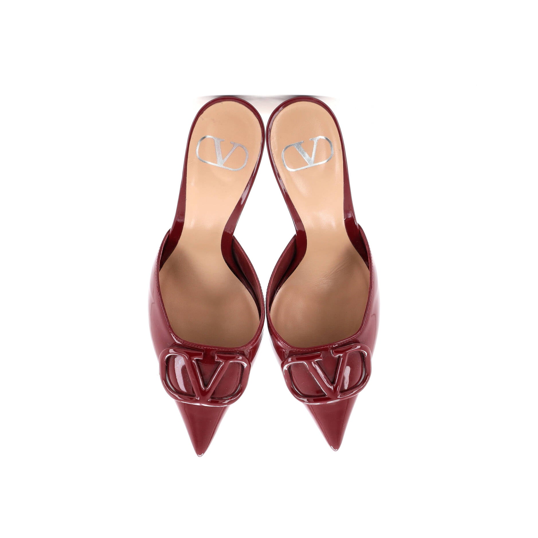 Women's VLogo Heeled Mules Patent 80