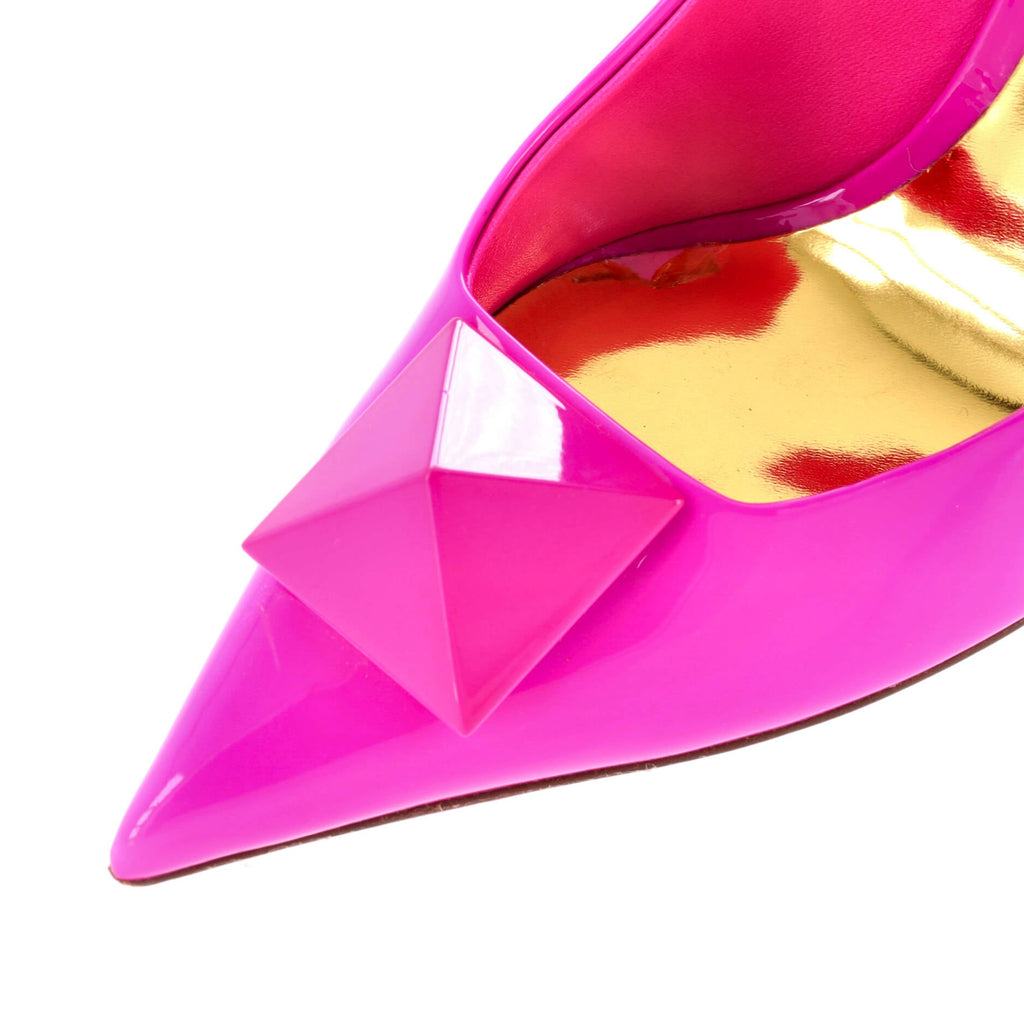 Women's One Stud Pointed Pumps Patent