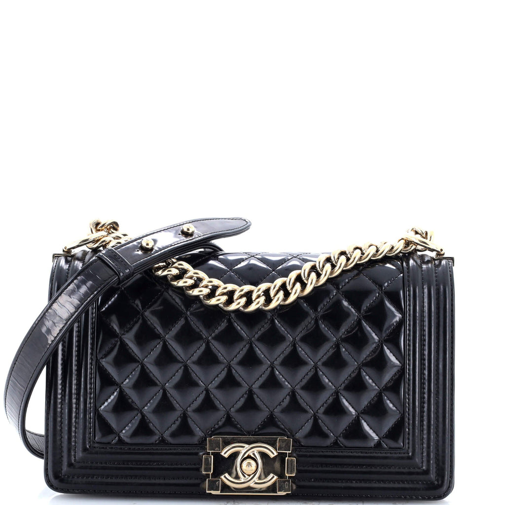 Boy Flap Bag Quilted Iridescent Glazed Calfskin Old Medium