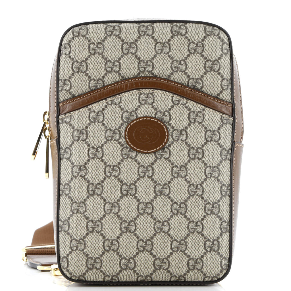 Interlocking G Patch Sling Bag GG Coated Canvas Small