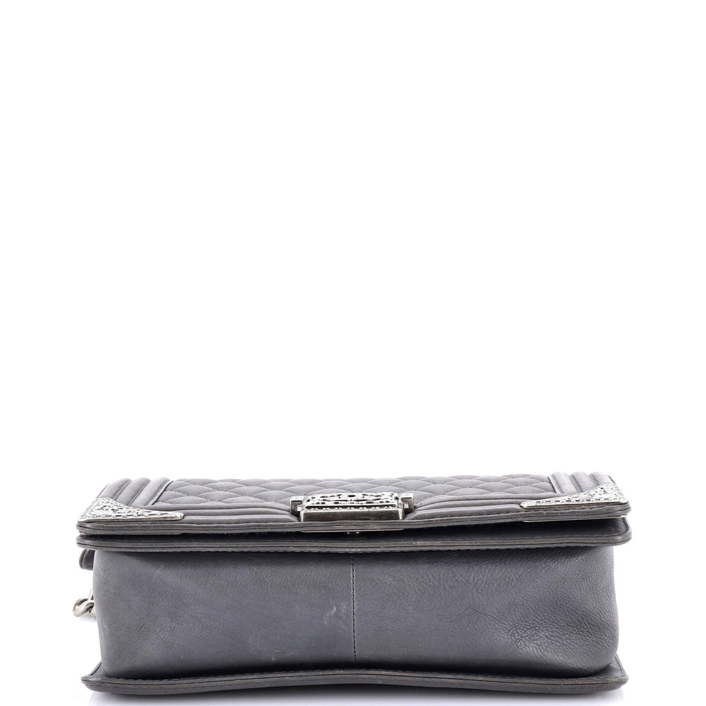 Paris-Dallas Boy Flap Bag Quilted Calfskin with Metal Adornments Old Medium