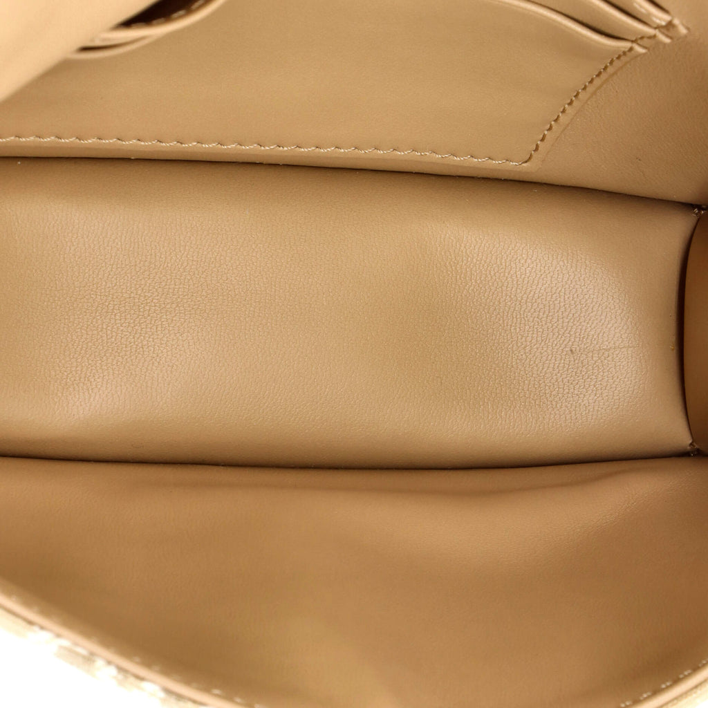 Miss Caro Pouch with Chain Oblique Canvas and Leather