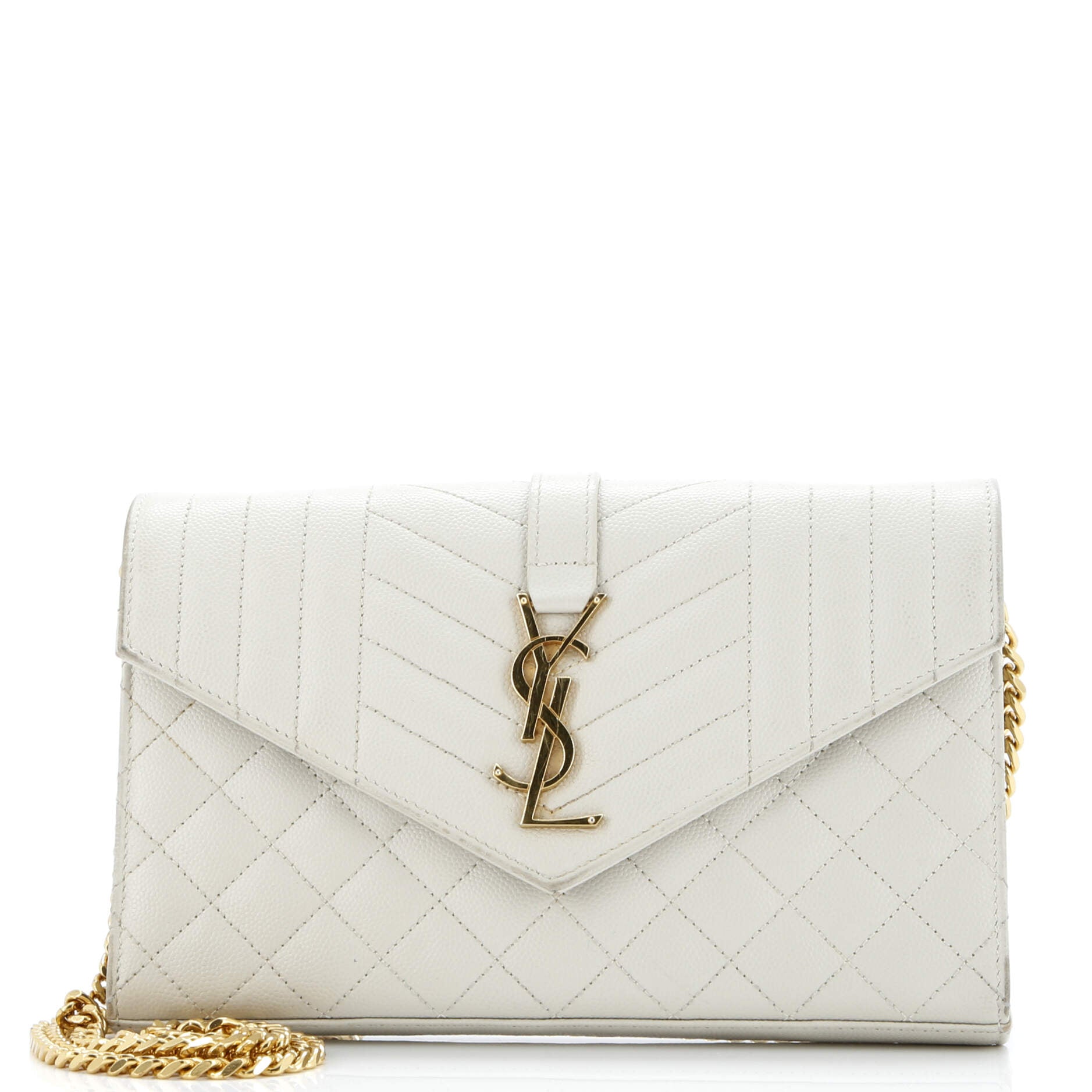 Classic Monogram Chain Wallet Mixed Matelasse Leather Medium