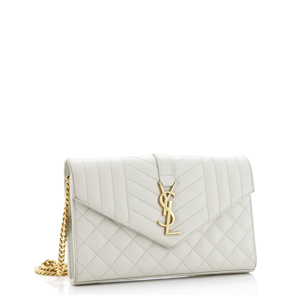 Classic Monogram Chain Wallet Mixed Matelasse Leather Medium