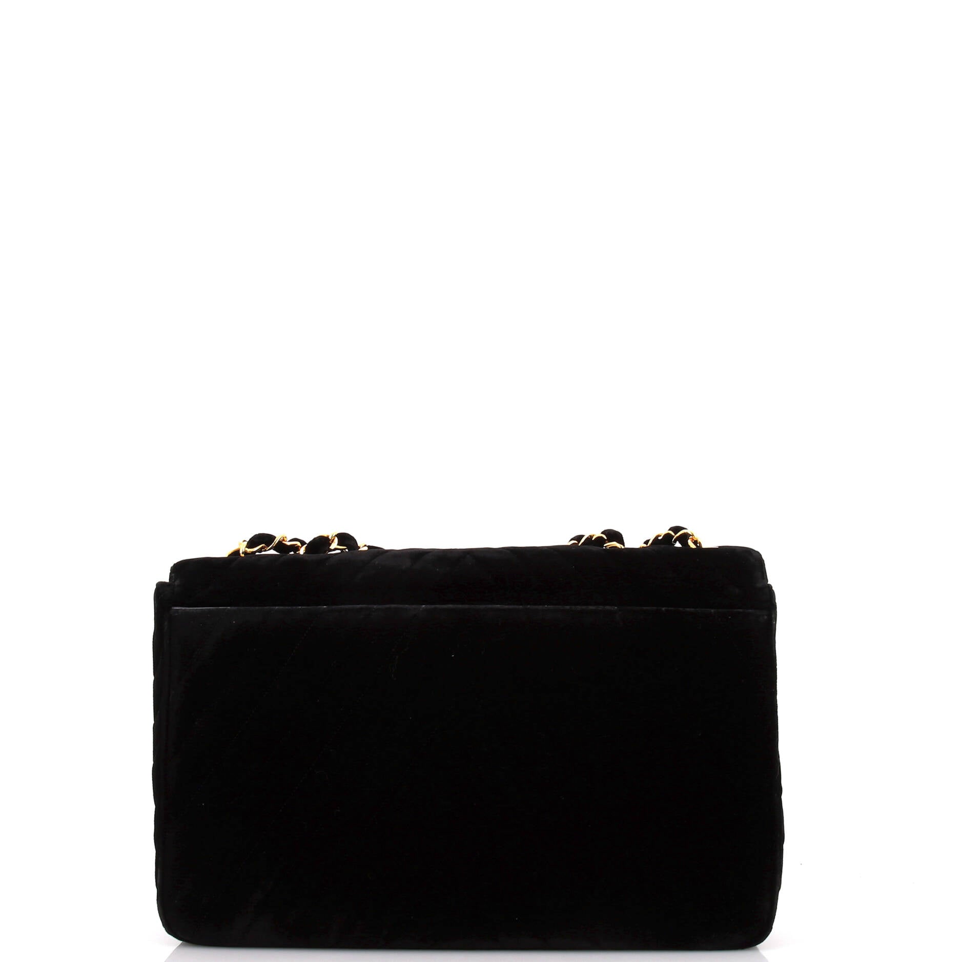 Vintage Classic Single Flap Bag Chevron Velvet Maxi