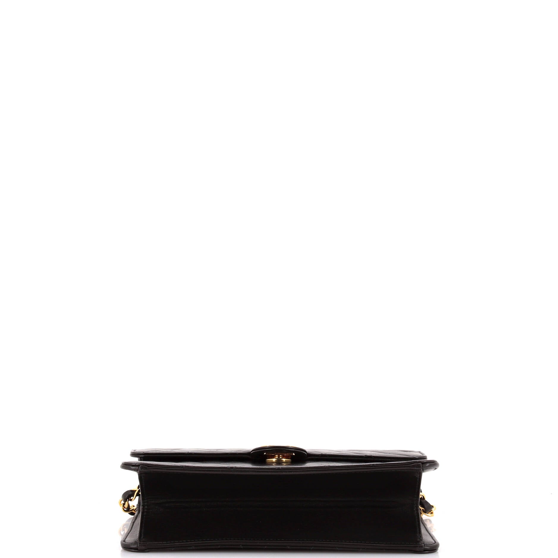 Vintage Clutch with Chain Quilted Leather Small