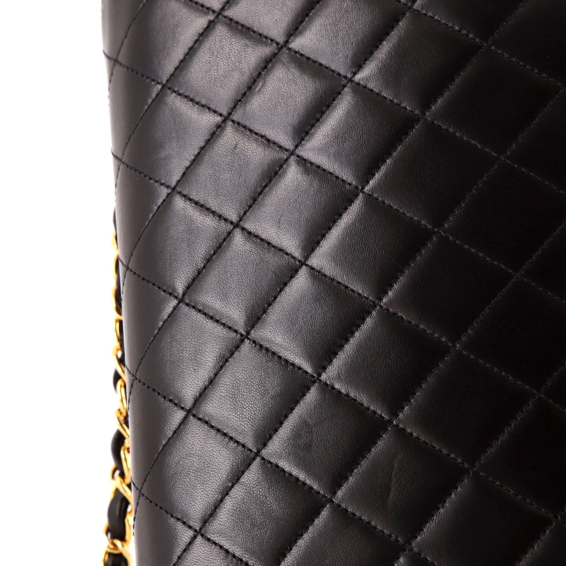 Vintage Clutch with Chain Quilted Leather Small