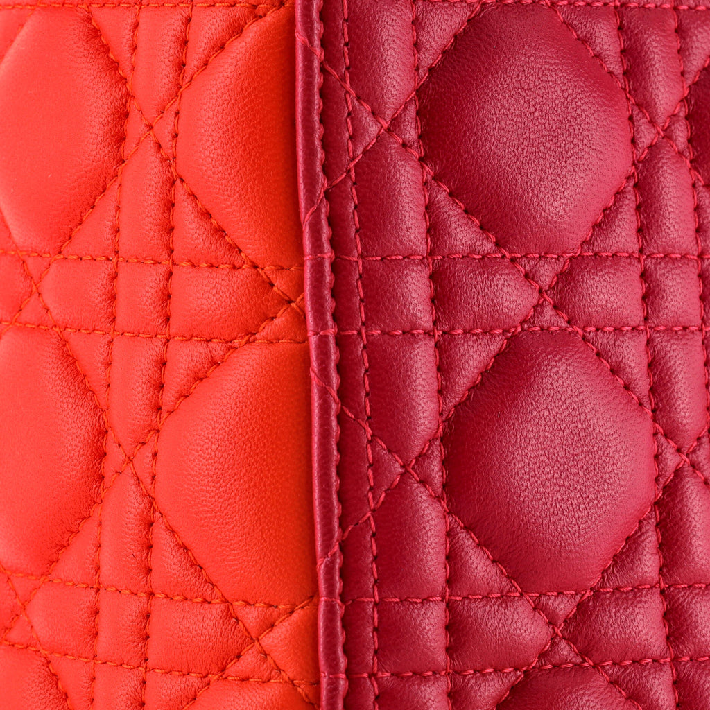 Tricolor Lady Dior Bag Cannage Quilt Lambskin Medium