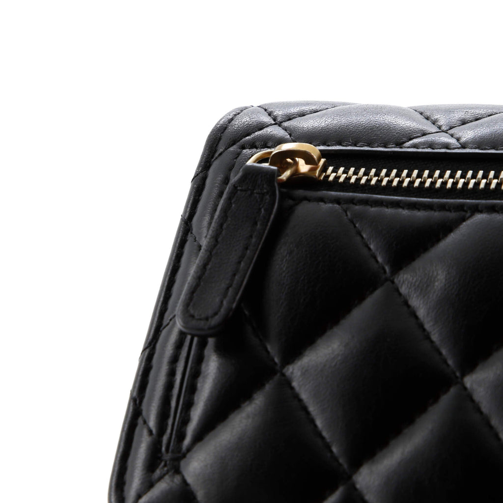 CC Enamel Full Flap Bag Quilted Lambskin Mini