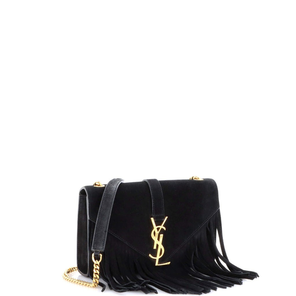 Classic Monogram Fringe Crossbody Bag Suede Small