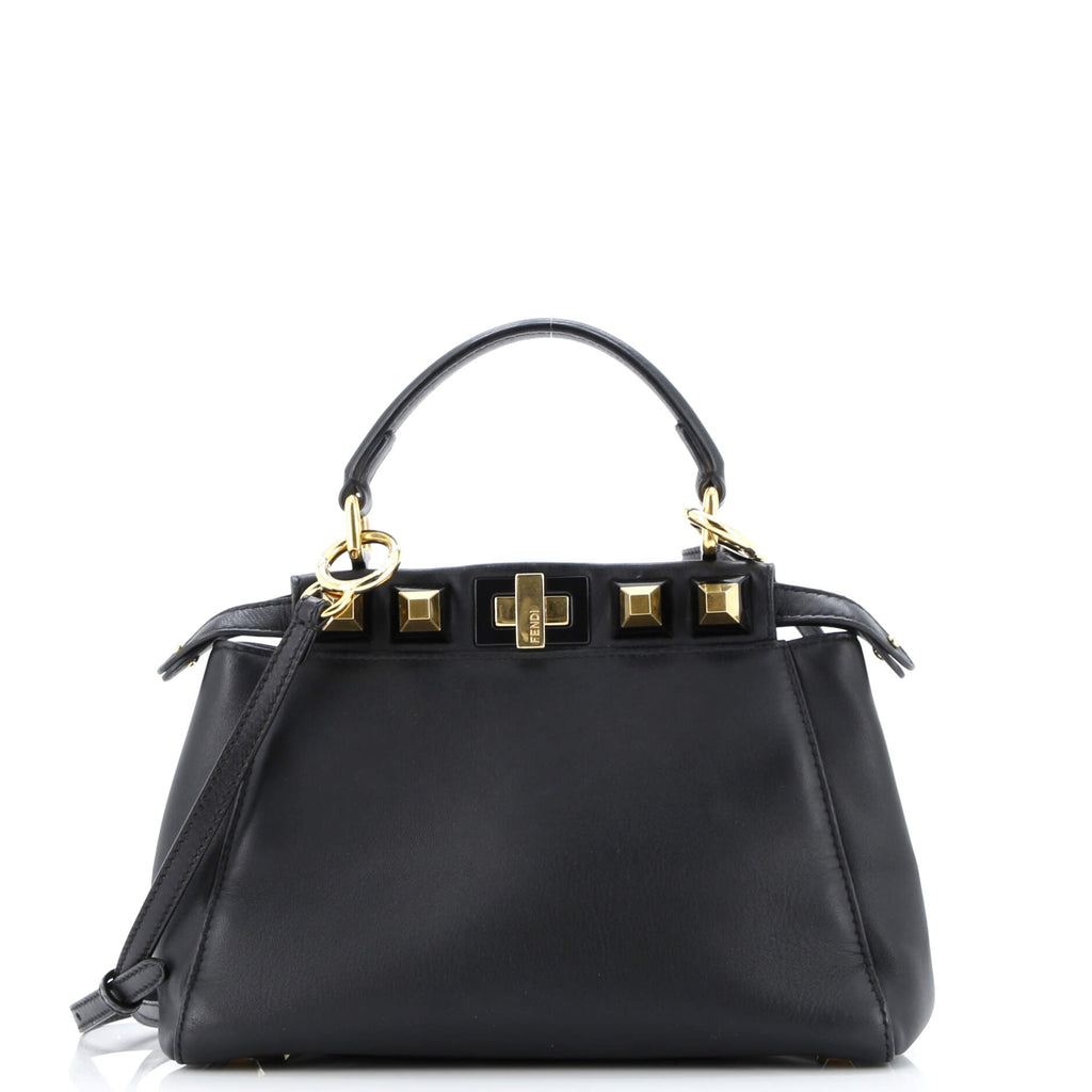 Peekaboo Bag Leather with Studded Detail Mini