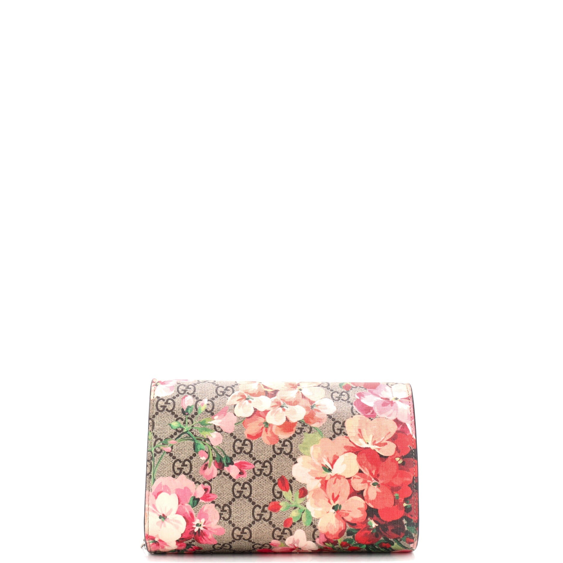 Dionysus Chain Wallet Blooms Print GG Coated Canvas Small