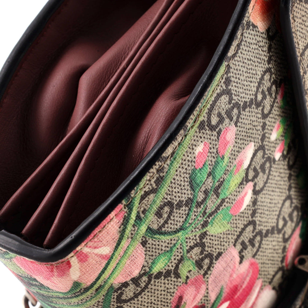 Dionysus Chain Wallet Blooms Print GG Coated Canvas Small