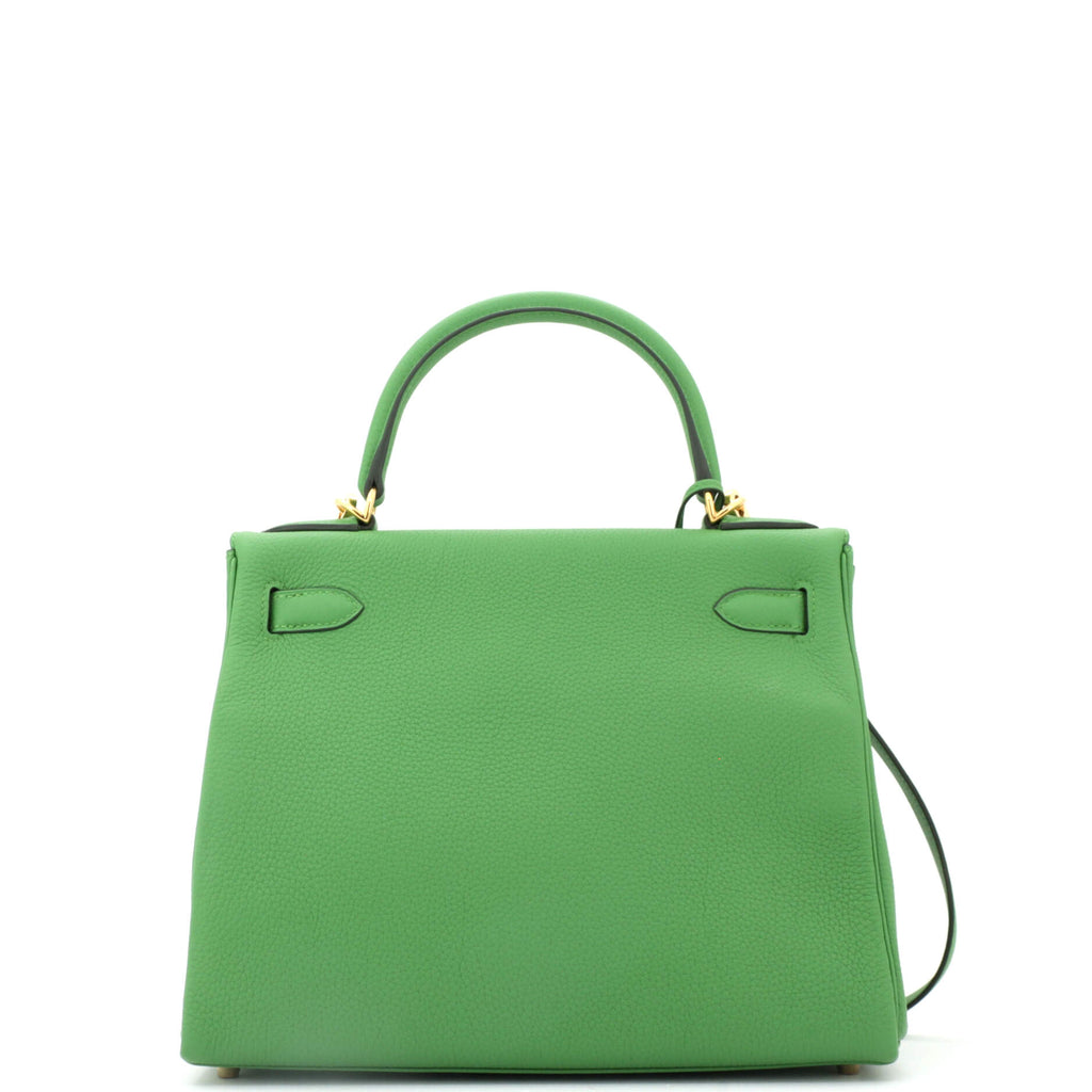 Kelly Handbag Vert Yucca Togo with Gold Hardware 28
