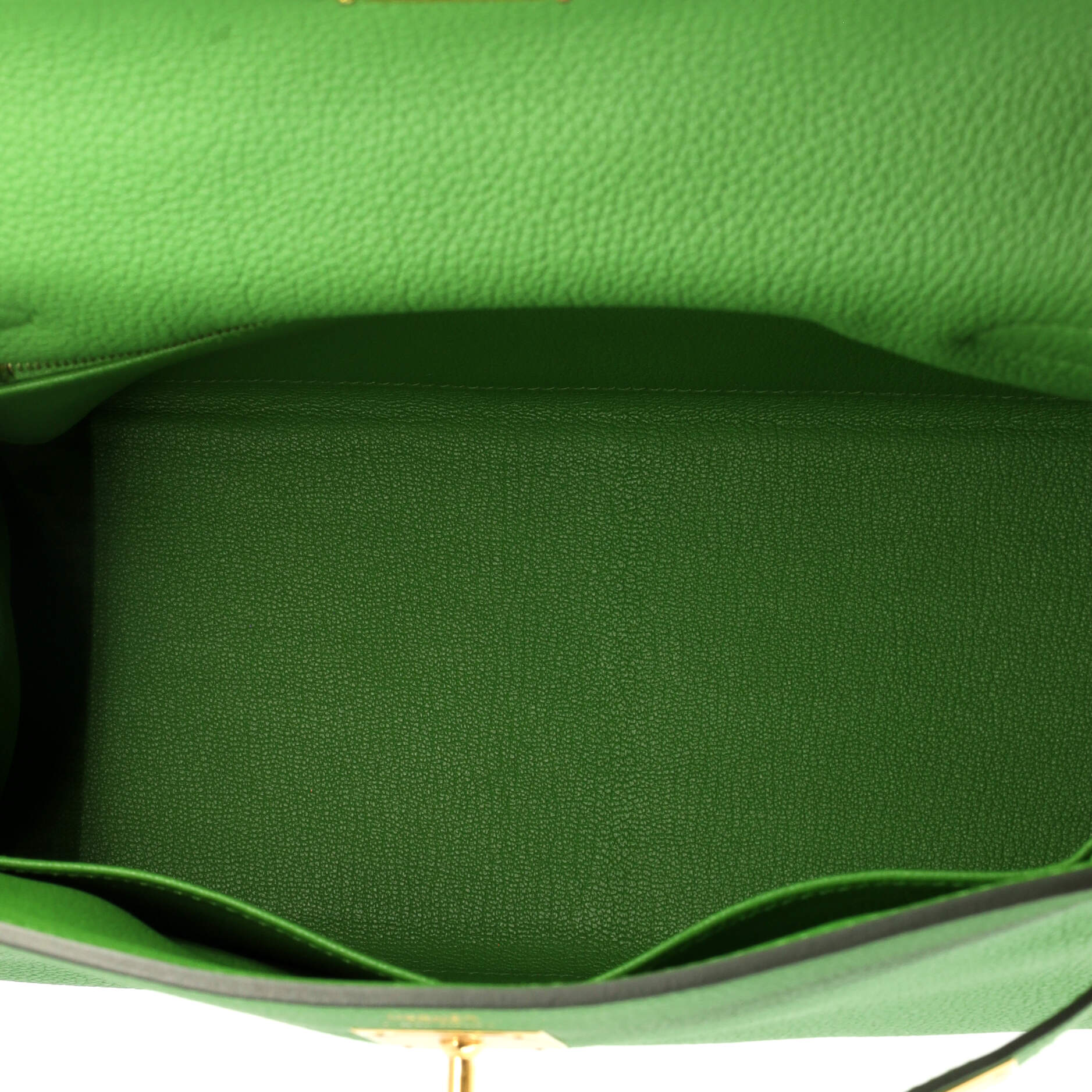 Kelly Handbag Vert Yucca Togo with Gold Hardware 28