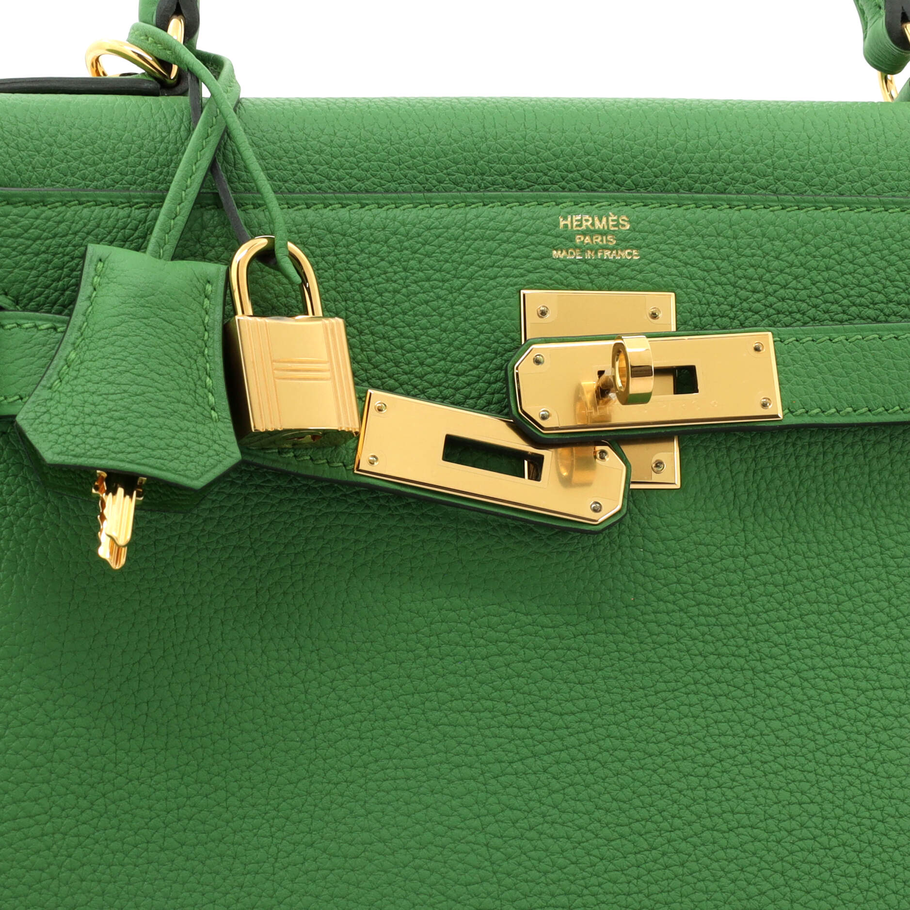Kelly Handbag Vert Yucca Togo with Gold Hardware 28