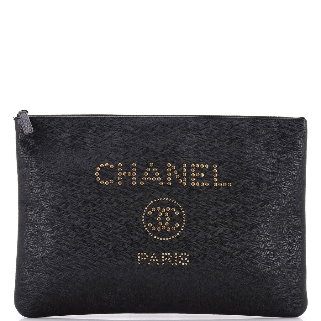 Deauville Pouch Studded Caviar Large