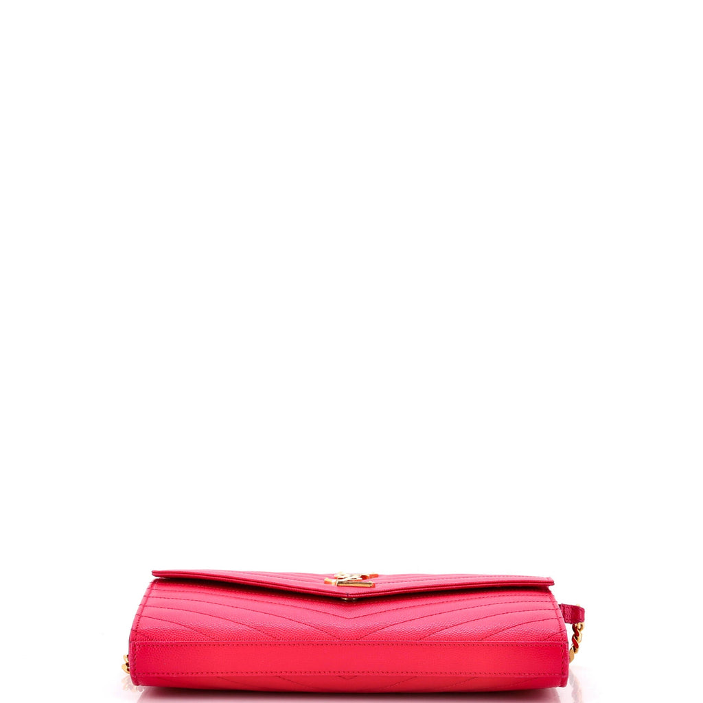 Classic Monogram Wallet on Chain Matelasse Chevron Leather Medium