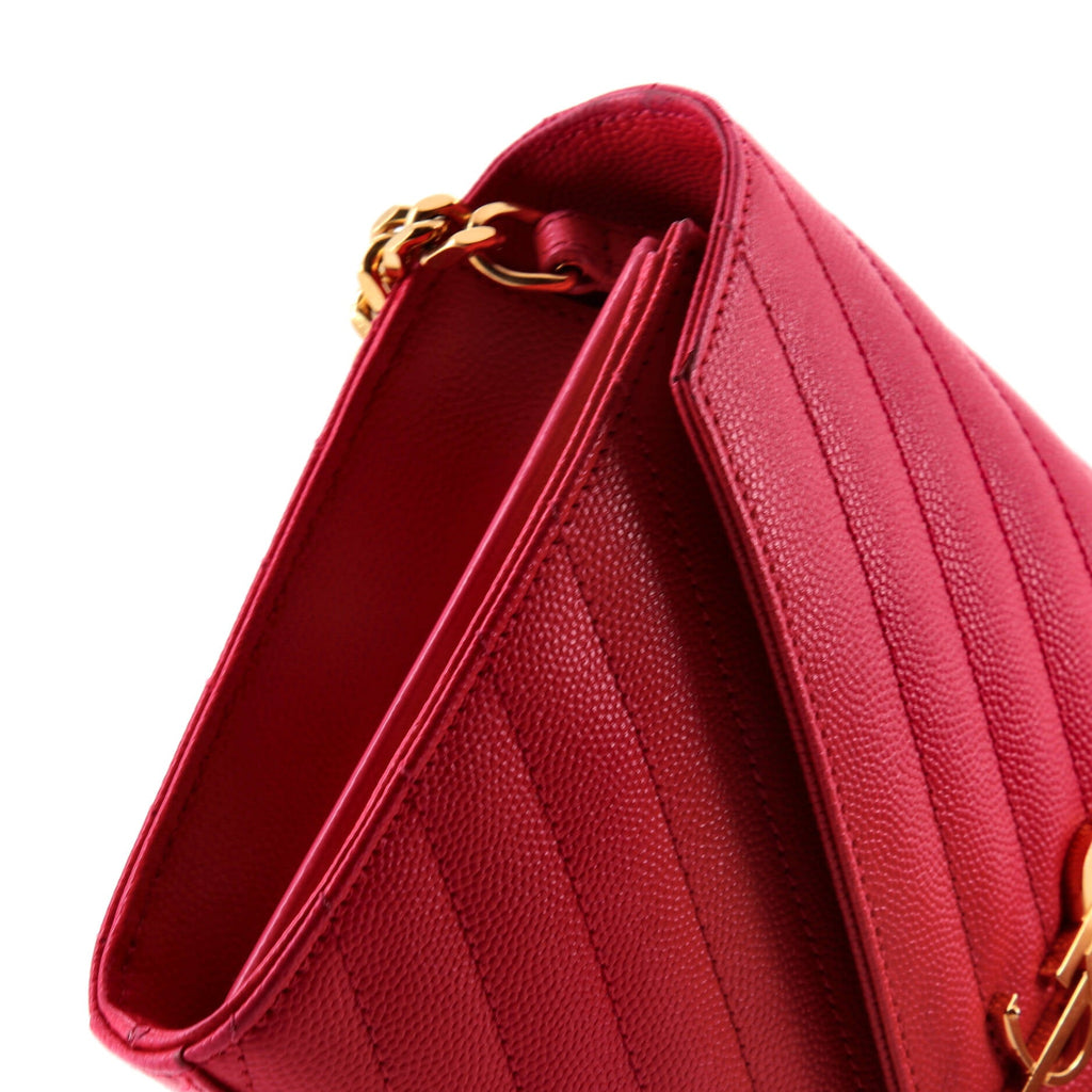 Classic Monogram Wallet on Chain Matelasse Chevron Leather Medium