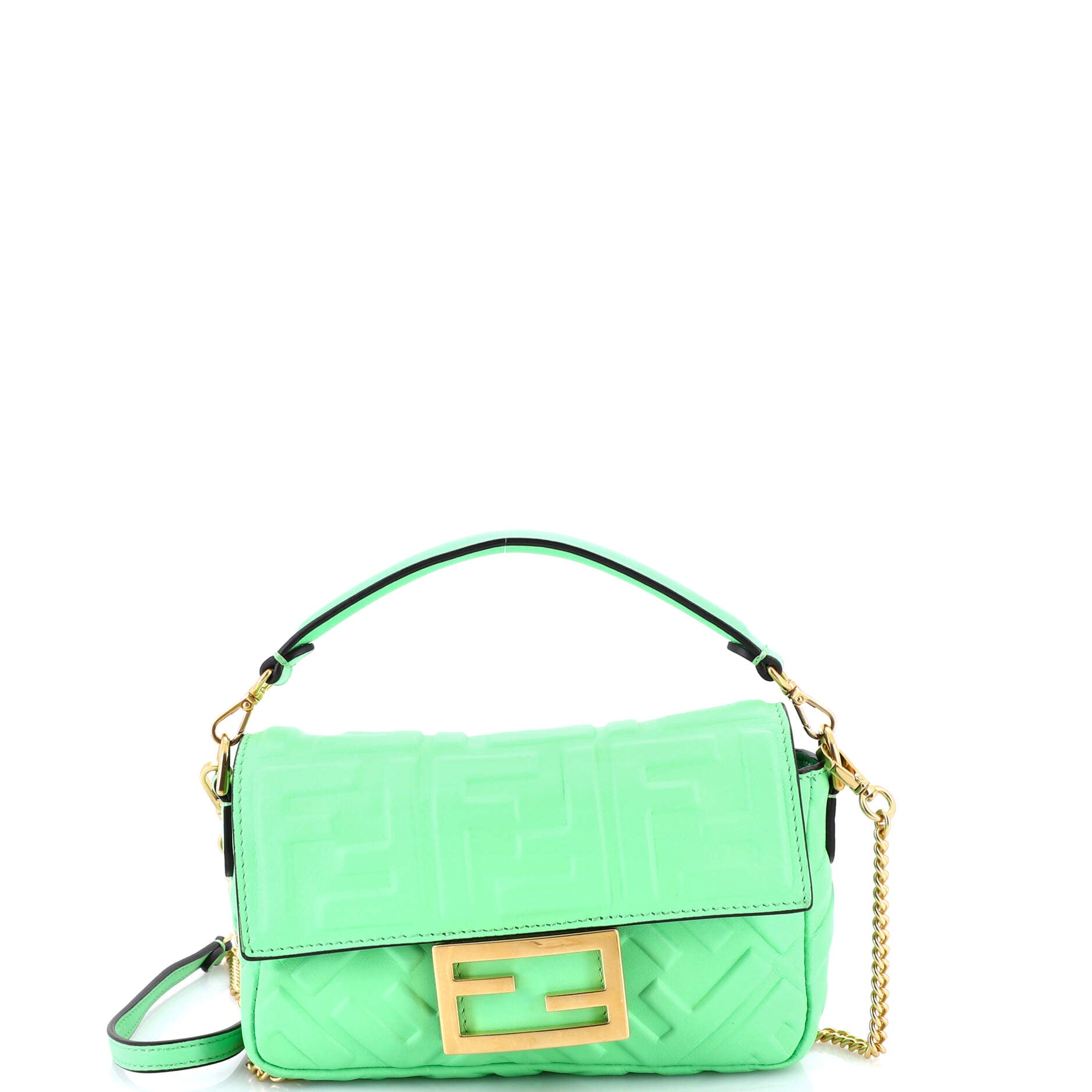Baguette NM Bag Zucca Embossed Leather Mini