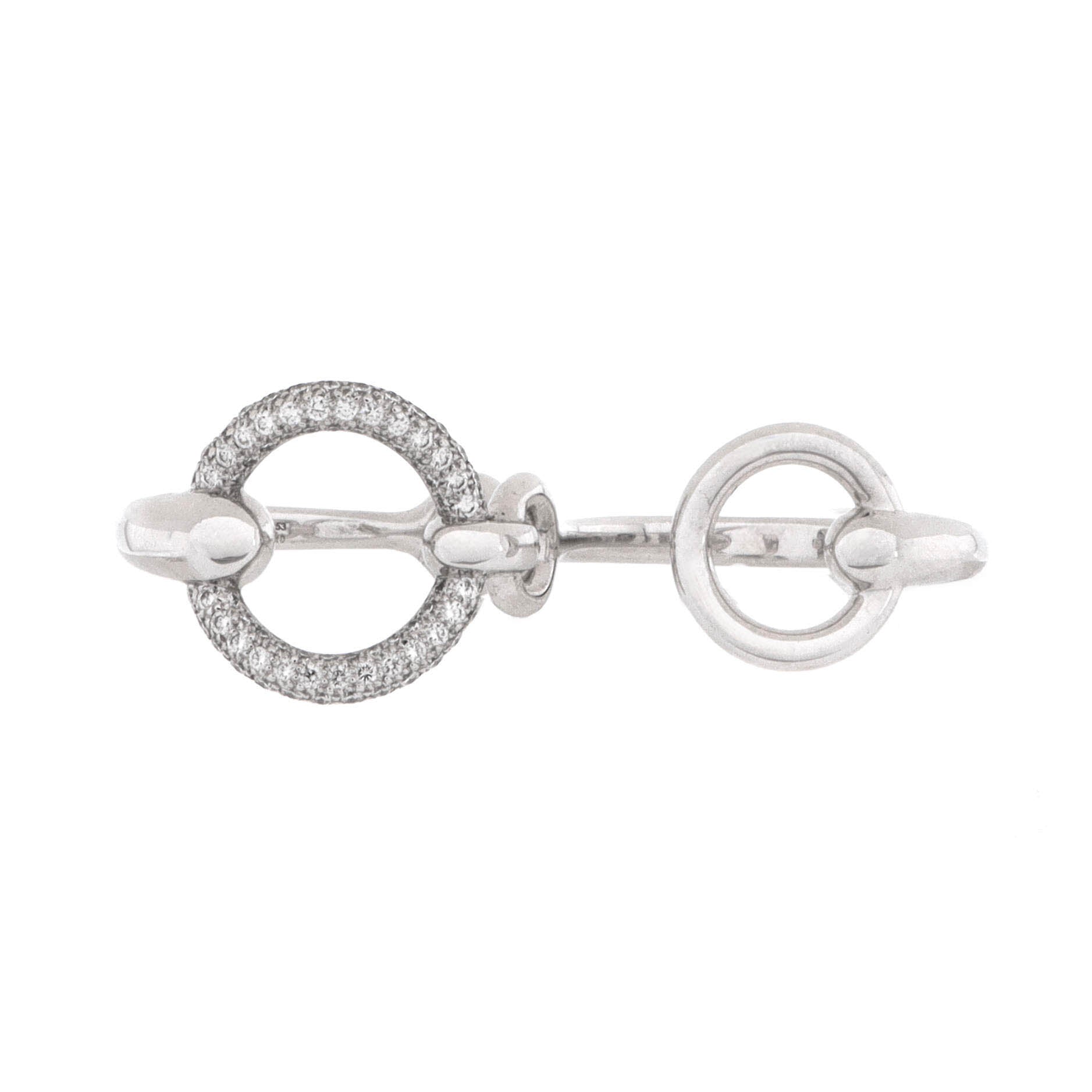 Filet d'Or Double Ring 18K White Gold with Diamonds Large