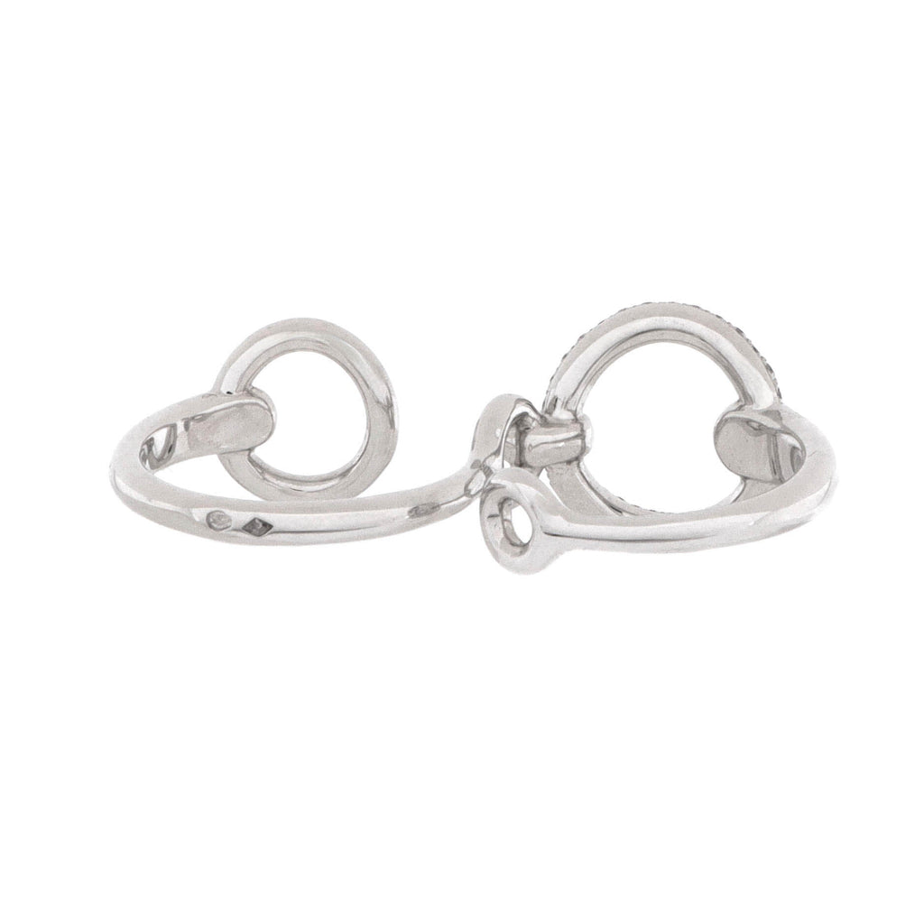 Filet d'Or Double Ring 18K White Gold with Diamonds Large