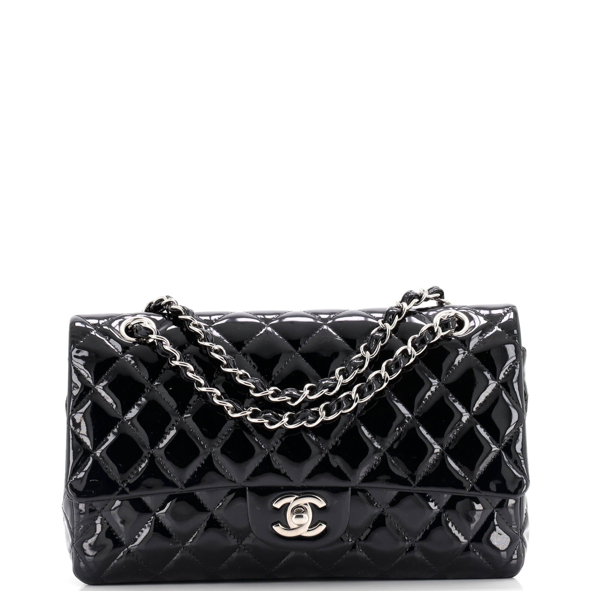 Classic Double Flap Bag Quilted Patent Medium