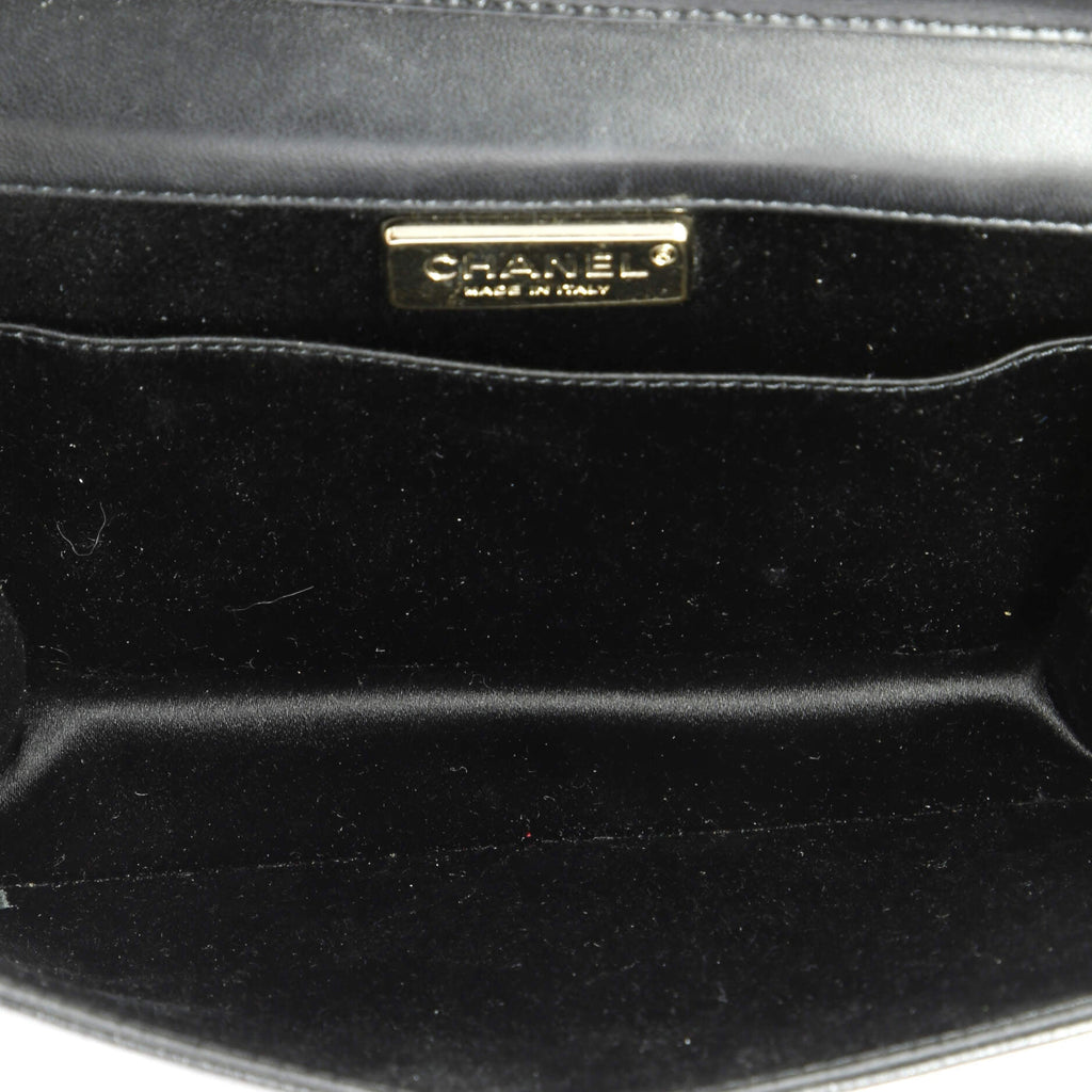 Metal CC Signature Clutch on Chain Embellished Quilted Leather Small