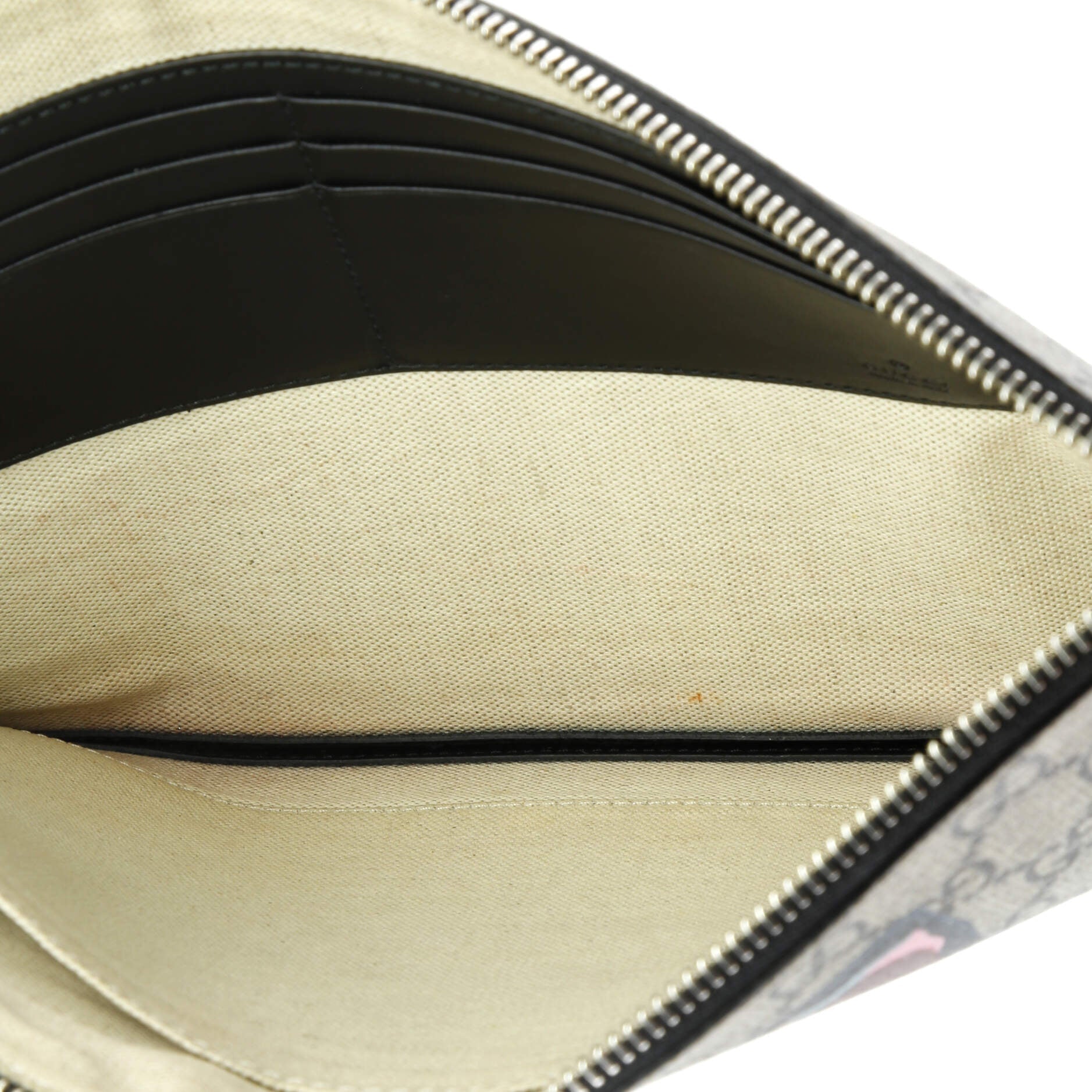 Zipped Pouch Angry Cat GG Coated Canvas Large