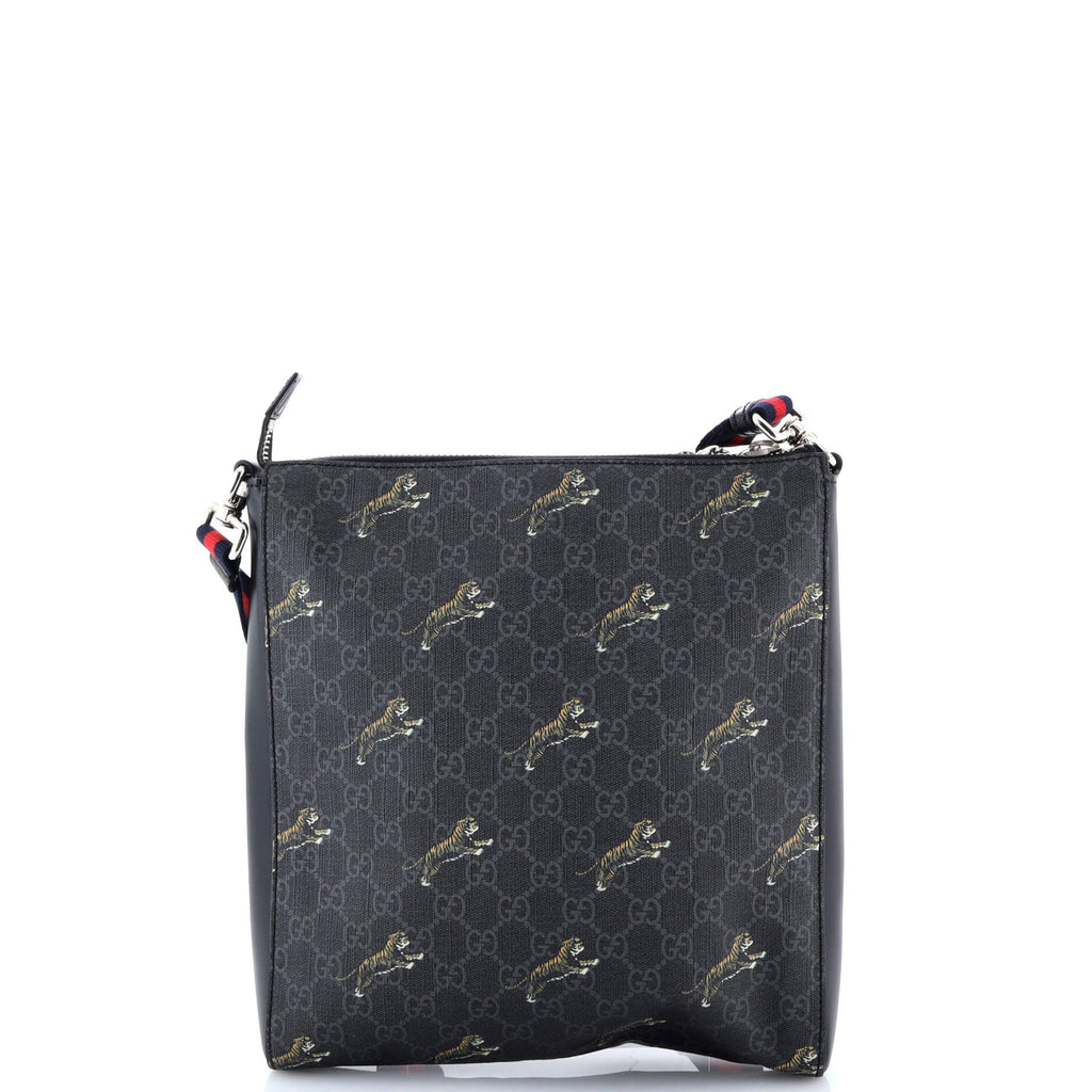 Web Strap Front Zip Messenger Bag Printed GG Coated Canvas Medium
