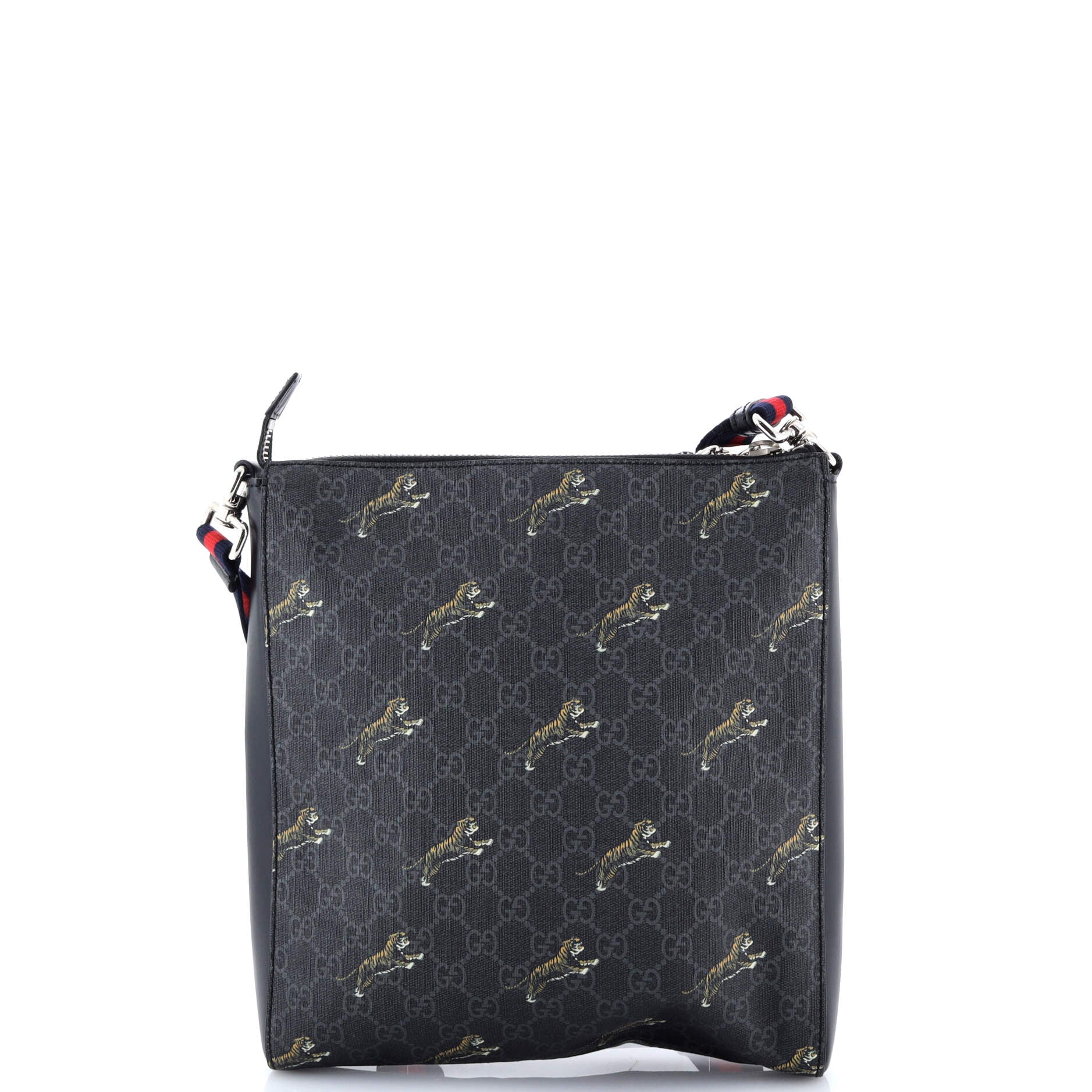 Web Strap Front Zip Messenger Bag Printed GG Coated Canvas Medium