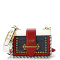 Cahier Crossbody Bag Embellished Denim and Leather Small