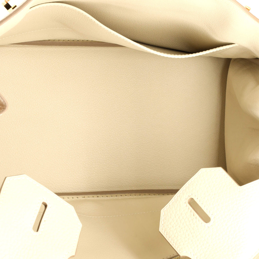 Birkin Handbag Light Clemence with Gold Hardware 30
