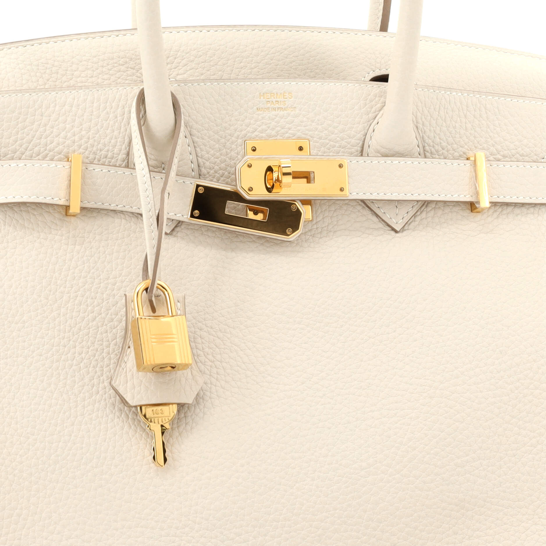 Birkin Handbag Light Clemence with Gold Hardware 30