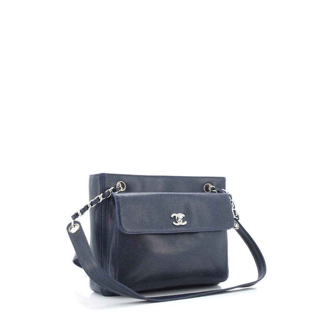 Vintage Front Pocket Tote Caviar Small