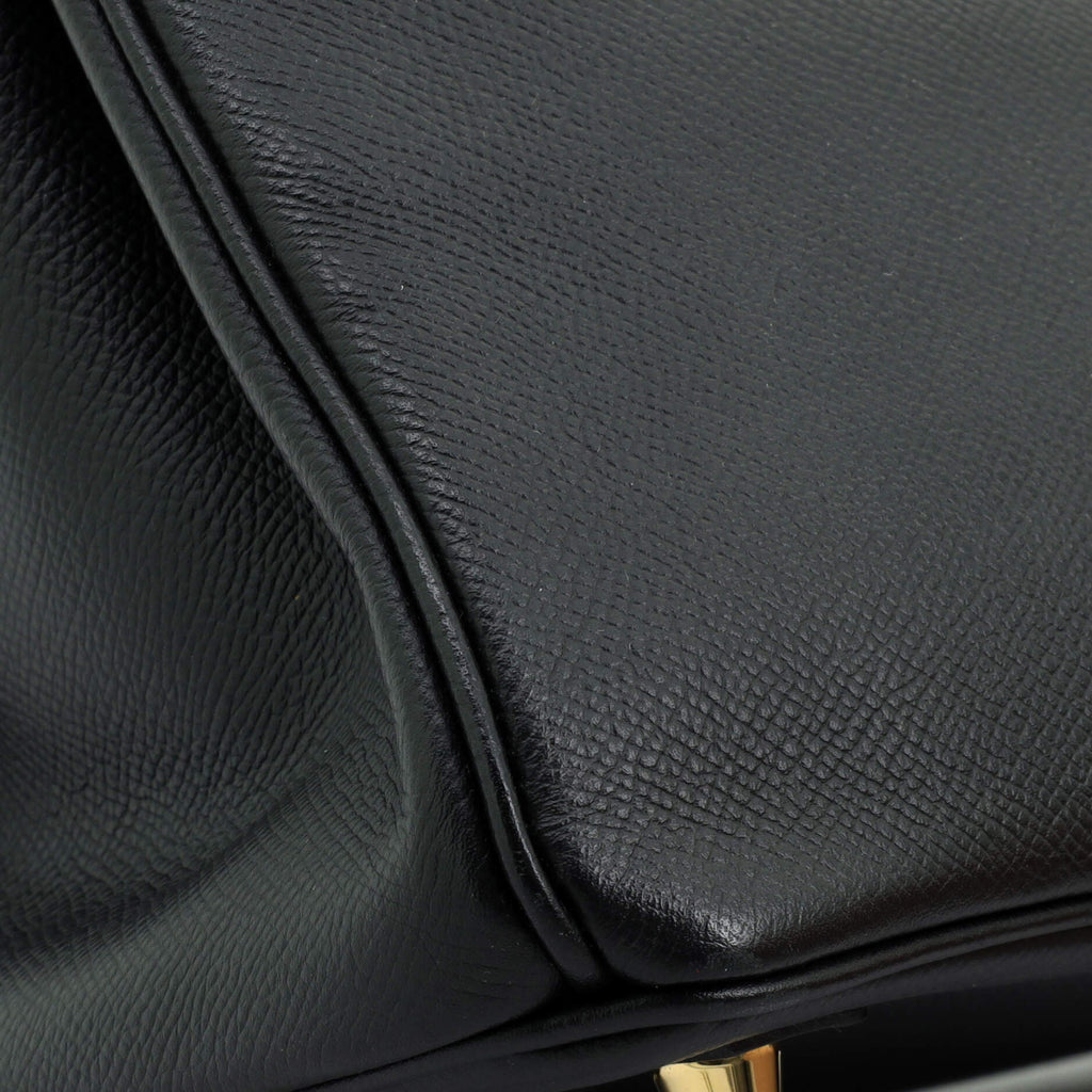 Birkin Handbag Noir Epsom with Gold Hardware 30